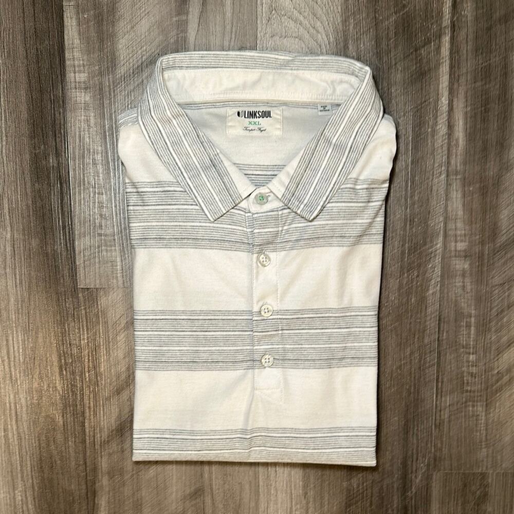 Linksoul Tempus Fugit Striped Luxury Cotton Golf Polo - 2XL